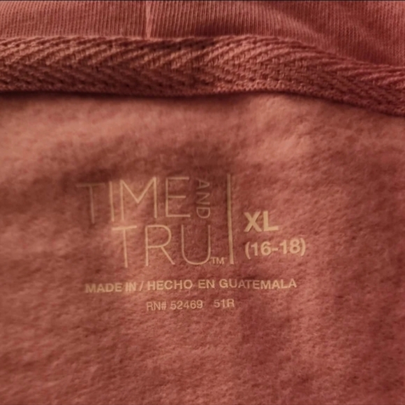Womens Time and Tru Long Sleeve SUPER SOFT PINK Fleece Hooded Jacket Hoodie XL - Picture 8 of 9